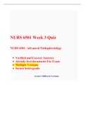 NURS 6501 Week 3 Quiz-(Latest 3 Versions), NURS 6501/ NURS 6501N Quiz 3, Advanced Pathophysiology