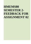 HMEMS80 SEMESTER 2- FEEDBACK FOR ASSIGNMENT 02