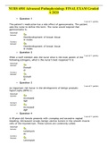 NURS 6501 Advanced Pathophysiology FINAL EXAM Graded A 2020