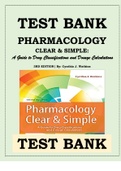 Test Bank Pharmacology Clear And Simple - A Guide To Drug Classifications And Dosage Calculations By Cynthia Watkins Isbn- 9780803666528 