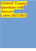 FISDAP Trauma Questions with Answers Latest 2021/2022