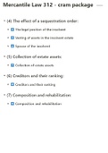 Mercantile Law 312 (Insolvency) - exam cram package, short as possible in  mostly list format