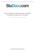 Test Bank for Wong’s Essentials of Pediatric Nursing, 11th Edition, Marilyn J. Hockenberry, Cheryl C Rodgers, David Wilson COMPLETE