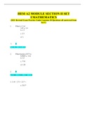 HESI A2 MODULE SECTION II SET I MATHEMATICS (2021 Revised Exam Practice Guide Contains 50 Questions all answered from Set 1)