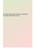 Test Bank Physical Examination And Health Assessment 8th Edition Jarvis.