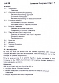 Analysis and Design of Algorithms - Dynamic Programming -- 1