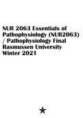 NUR 2063 Essentials of Pathophysiology (NUR2063) / Pathophysiology Final Rasmussen University Winter 2021