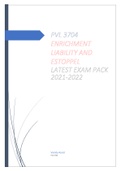 PVL 3704 ENRICHMENT LIABILITY AND ESTOPPEL  LATEST EXAM PACK 2021-2022.