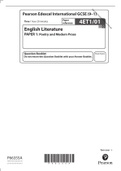 Pearson Edexcel Question paper + Mark Scheme (Results) [merged] January 2022 Pearson Edexcel International GCSE In English Literature (4ET1) Paper 1: Poetry and Modern Prose