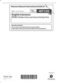 Pearson Edexcel Question paper + Mark Scheme (Results) [merged] November 2021 Pearson Edexcel International GCSE In English Literature (4ET1) Paper 2: Modern Drama and Literary Heritage Texts