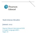 Pearson Edexcel Mark Scheme (Results) January 2022 Pearson Edexcel International GCSE In English Language (4EB1) Paper: 01