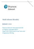 Pearson Edexcel Mark Scheme (Results) January 2022 Pearson Edexcel International GCSE in English Language (4EA1) Paper 02R: Poetry and Prose Texts and Imaginative Writing