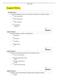 Exam (elaborations) Zunkel Final chapter 22 Schizophrenia questions and answers(PSYCH355) 