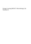 Portage Learning BIOD171 Microbiology Lab Notebook 4.