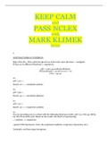 KEEP CALM and PASS NCLEX with MARK KLIMEK Review/ MARK REVIEW