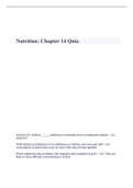 Nutrition: Chapter 1-Chapter 14 Quiz