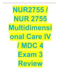 NUR2755 / NUR 2755 Multidimensional Care IV / MDC 4 Exam 3 Review (Latest 2021 / 2022) Rasmussen