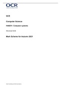  OCR GCE Computer Science H446/01: Computer systems Advanced GCE Mark Scheme for Autumn 2021