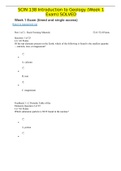 Exam (elaborations) SCIN 138 Introduction to Geology (Week 1 Exam) (SCIN138) 