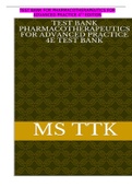 Exam (elaborations) TEST BANK PHARMACOTHERAPEUTICS FOR ADVANCED PRACTICE 4E TEST BANK (PHARMA101)  Pharmacotherapeutics for Advanced Practice, ISBN: 9781496319968