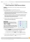 Student Exploration: Simple Harmonic Motion