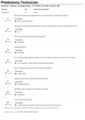 BIOL 500 - Phlebotomy Exam 2: Theory Of Phlebotomy- BB (v1). Questions and Answers.