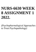 NURS 6630 WEEK 8 ASSIGNMENT 1 2022.