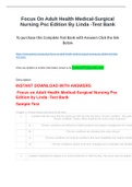 Focus On Adult Health Medical-Surgical Nursing Psc Edition By Linda -Test Bank.