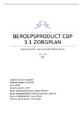 9.0 gehaald voor beroepsproduct CBP3.1 zorgplan