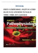 TEST BANK FOR PORTH'S PATHOPHYSIOLOGY 10TH EDITION BY NORRIS