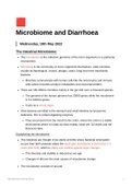 Lecture notes HUB2019F - Microbiome and Diarrhoea