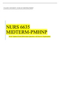 WALDEN UIVERISTY, NURS 6635 MIDTERM PMHNP Newly Updated Exam Elaborations Questions with Answers Explanations