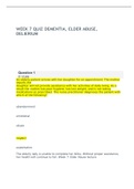 NR 601 WEEK 7 QUIZ DEMENTIA-Knowledge Check, Chamberlain College of Nursing, NR 601: Primary Care of the Maturing and Aged Family 