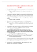 HESI EXIT RN NURSING QUESTIONS UPDATED REVIEW 1. Following discharge teaching, a male client with duodenal ulcer tells the nurse the he will drink plenty of dairy products, such as milk, to help coat and protect his ulcer. What is the best follow-up actio