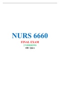 NURS 6660 FINAL EXAM LATEST (2 VERSIONS) / NURS6660 FINAL EXAM LATEST (2 VERSIONS):LATEST