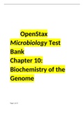 BIOLOGY 206 OpenStax Microbiology Test Bank- Chapter 10 Biochemistry of the Genome