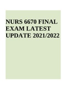 NURS 6670 FINAL EXAM 2021/2022