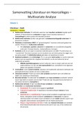 Samenvatting Literatuur en Hoorcolleges ''Multivariate Analyse'' THEORIE A + B - VU 2021/2022 (Criminologie jaar 2)