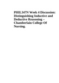 PHIL 347 Week 4 Checkpoint  & PHIL347N Week 4 Discussion: Distinguishing Inductive and Deductive Reasoning – Chamberlain College Of Nursing.