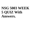 NSG 5003 WEEK 5 QUIZ With Answers & NSG 5003 Week 5 Midterm Exam (Latest 2022)