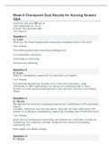 Week 6 Checkpoint Quiz Results for Nursing Student Q&A   