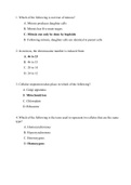 HESI A2 HESI BIO/HESI BIO (Questions with Answers all correct) 