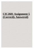 CIC2601 Assignment 5 Feedback.