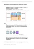 Samenvatting biologie transportprocessen