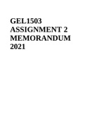 GEL1503 ASSIGNMENT 2 MEMORANDUM 2021