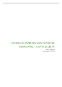 Juridische Aspecten vd Europese Eenmaking - Samenvatting - Prof. Tony Joris