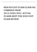 HESI RN EXIT EXAM-EXAM PACK COMBINED FROM 2019/2020/2021 ACTUAL EXAMS-BEST FOR 2022 EXIT EXAM REVIEW