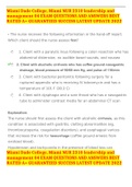 Miami Dade College, Miami NUR 2310 leadership and management 04 EXAM QUESTIONS AND ANSWERS BEST RATED A+ GUARANTEED SUCCESS LATEST UPDATE 2022