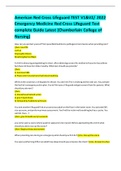 American Red Cross Lifeguard TEST V1&V2/ 2022 Emergency Medicine Red Cross Lifeguard Test complete Guide Latest (Chamberlain College of Nursing)