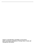 Chapter 23: Health Policy and Politics: Get Involved! Cherry and Jacob: Contemporary Nursing: Issues, Trends, and Management, 8th Edition